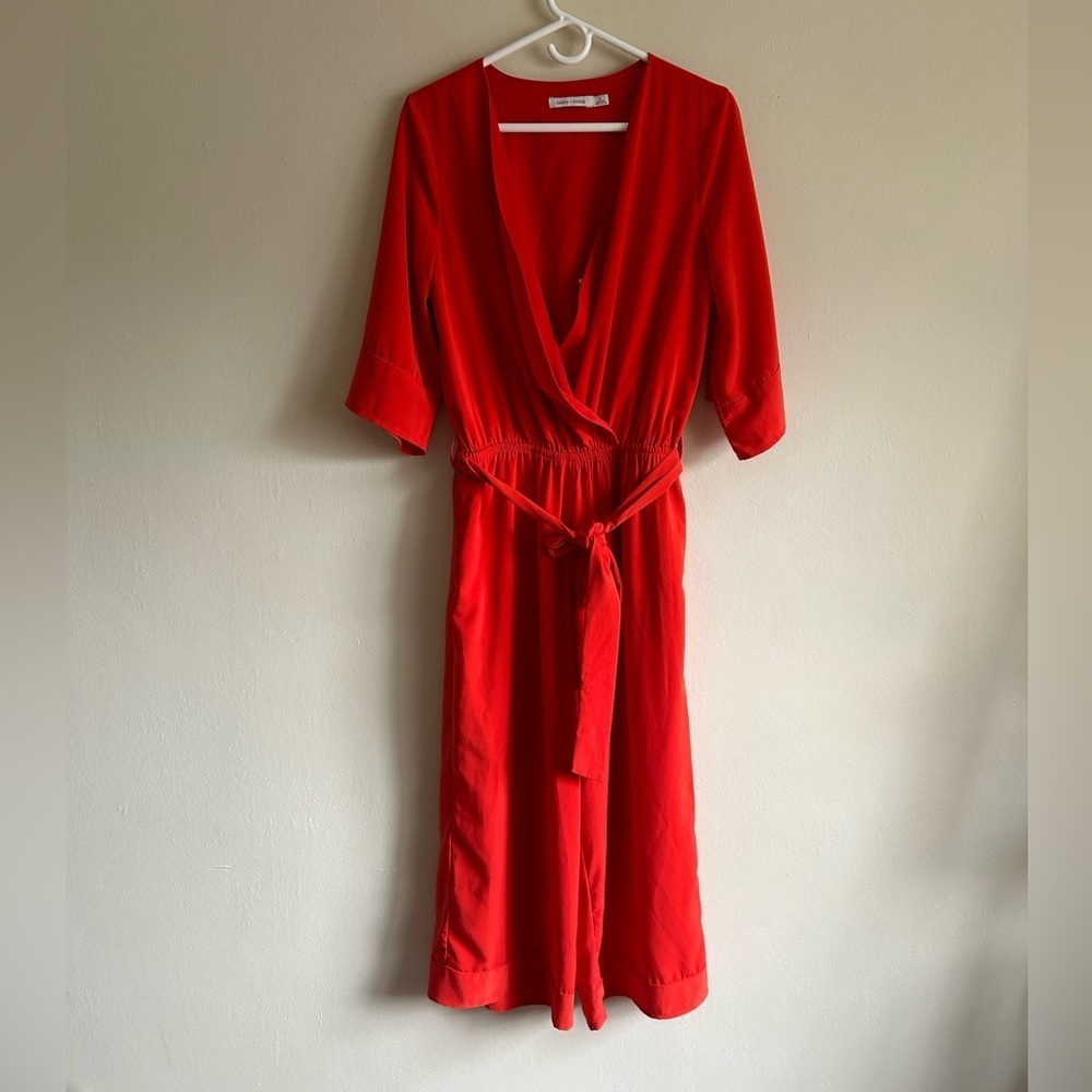 Bishop + Young Cherry Red Jumpsuit Size Small